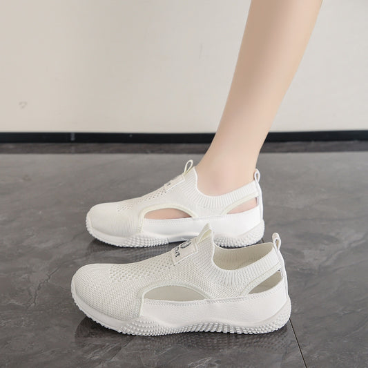 Women's White Summer Korean Style Female Hollow Casual Shoes