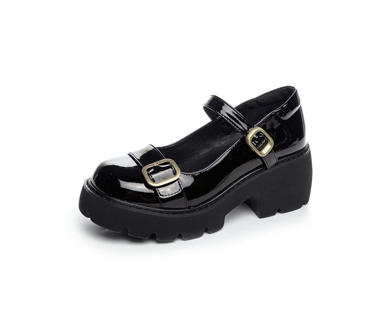 Women's Comfortable High Chunky Platform Shallow Mouth Casual Shoes