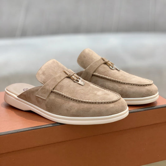 Women's & Men's Toe Box Plus Size Genuine Lazy Comfortable Slip-on Flat Slippers