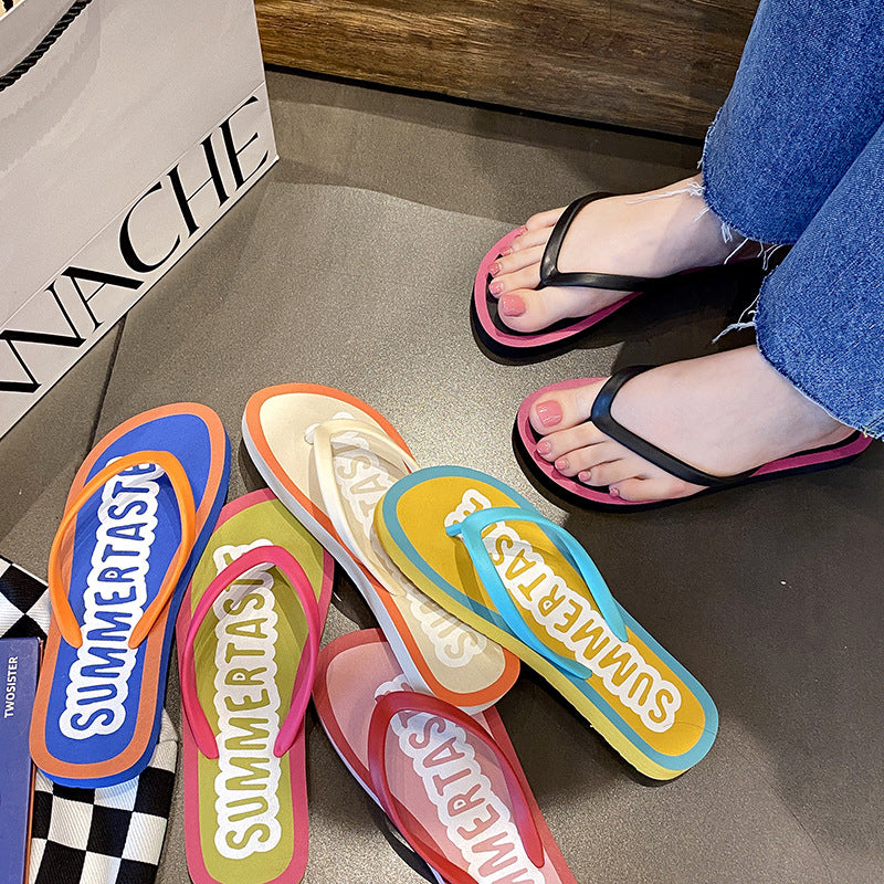 Women's Fashionable Korean Style Outdoor Gradient Flat Sandals