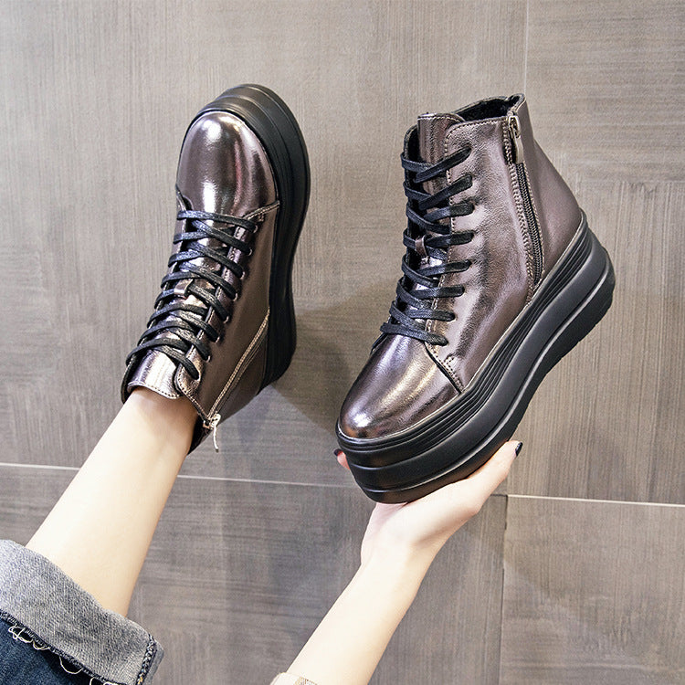 Women's Spring Small Height Increasing First Layer Women's Shoes