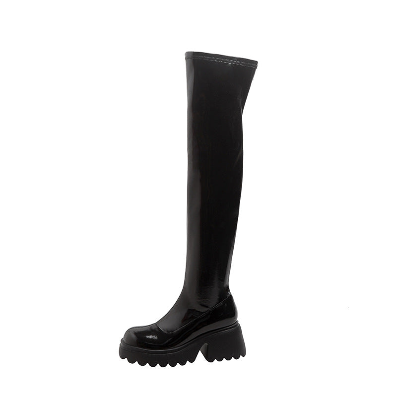 Small Stretch Female Height Increasing Patent Platform Waterproof Over The Boots