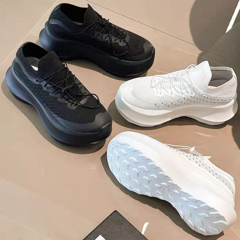 Women's Knitted Summer Small Height Increasing Muffin Sneakers