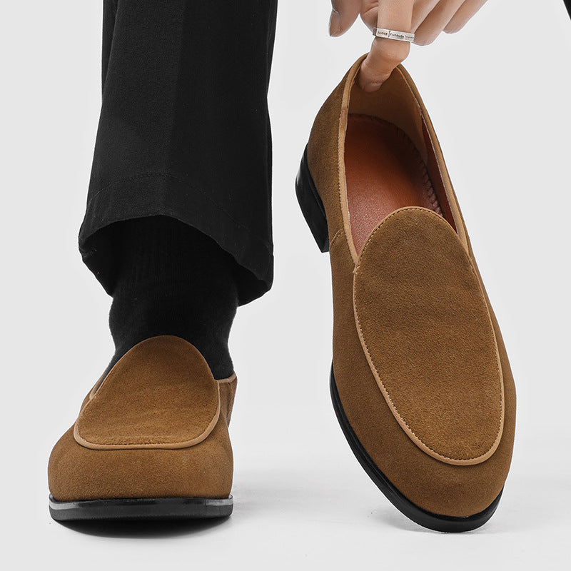 Men's French Style British Old Money Fashion Shallow Mouth Men's Business Leather Shoes