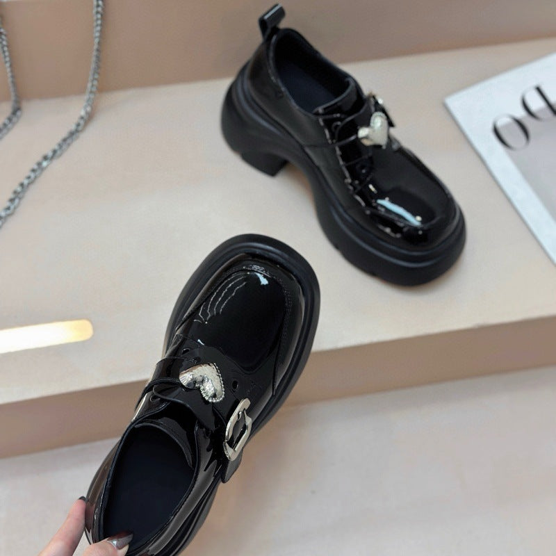 Women's Height Increasing British Style Small With Skirt Thick-soled Loafers