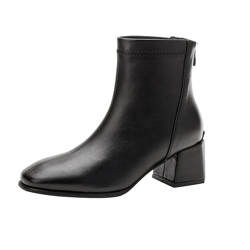 Zipper Thin Booties Fried Street Small Size Boots