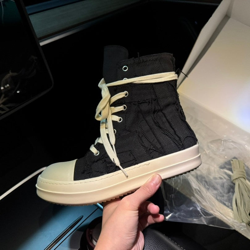 Women's & Men's Milk Fragrance Board Breathable Distressed Beggar Height Canvas Shoes