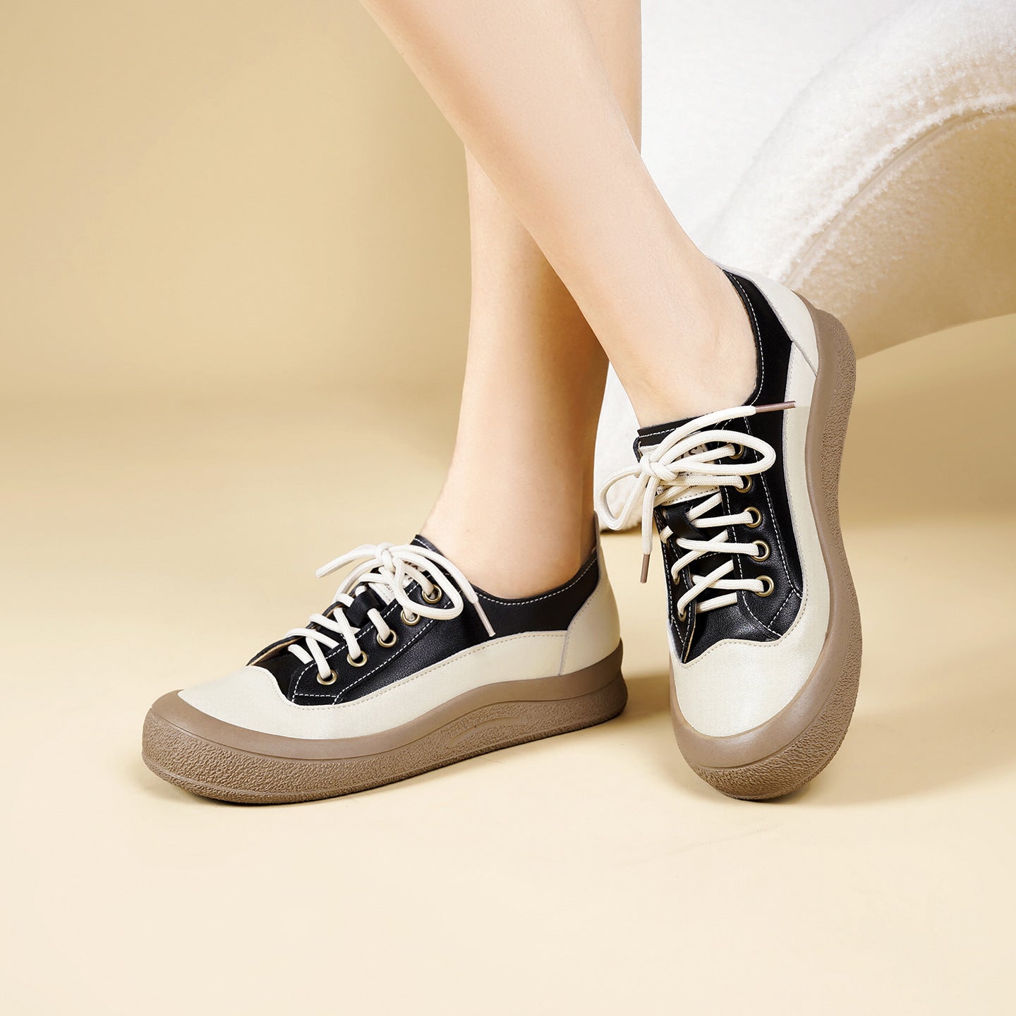 Women's White Spring Thick Bottom Sports Comfortable Women's Casual Shoes
