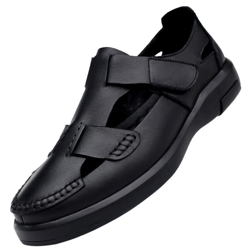 Men's Autumn Genuine Breathable Hollow Out Soft Hole Sandals