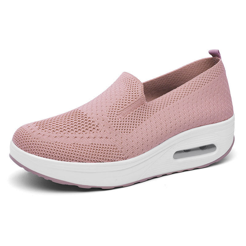 Women's & Men's Slip-on Platform Breathable Flying Woven Rocking Casual Shoes