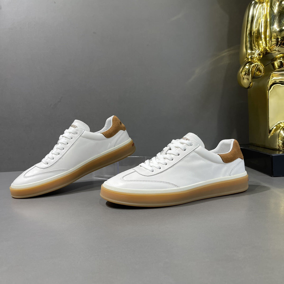 Men's First Layer Cowhide Trendy Retro Tendon Men's Board Shoes