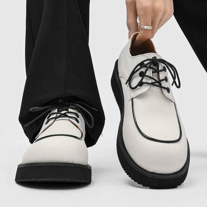 Men's Commuter Height Increased Lovers British Style Men's Business Leather Shoes
