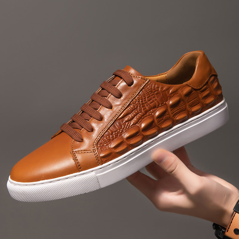 New Men's Trend Texture Low Trendy Men's Board Shoes