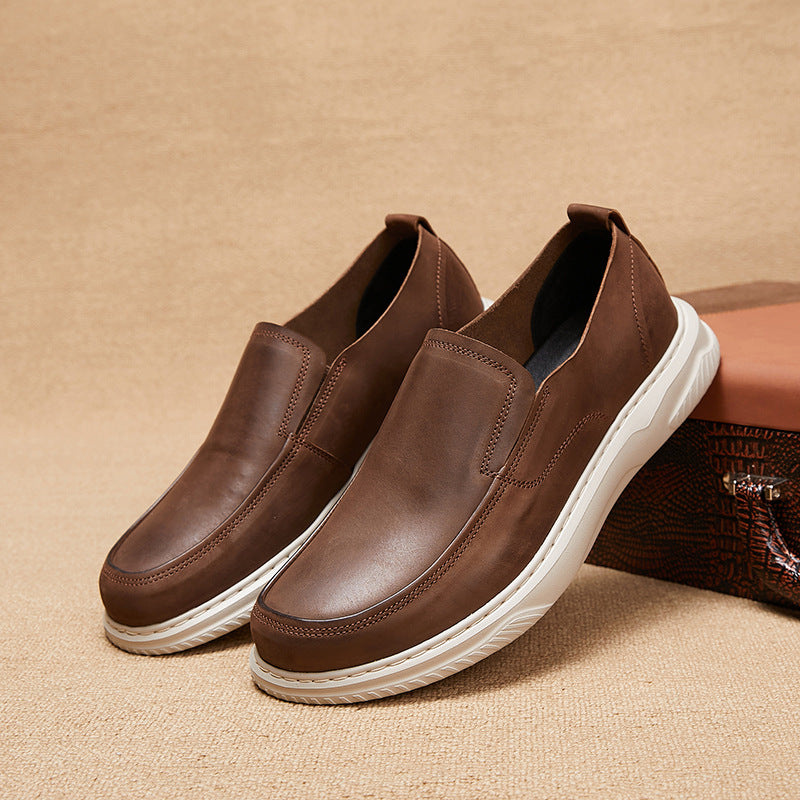 Men's Soft Smooth Frosted Slip-on Round Toe Casual Shoes