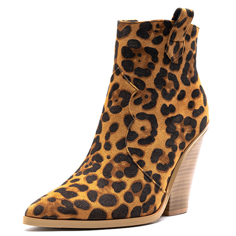 Autumn Chunky High Pointed Ankle Female Boots