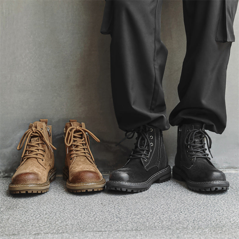 Men's Martin British Style Side Zipper Tooling Boots