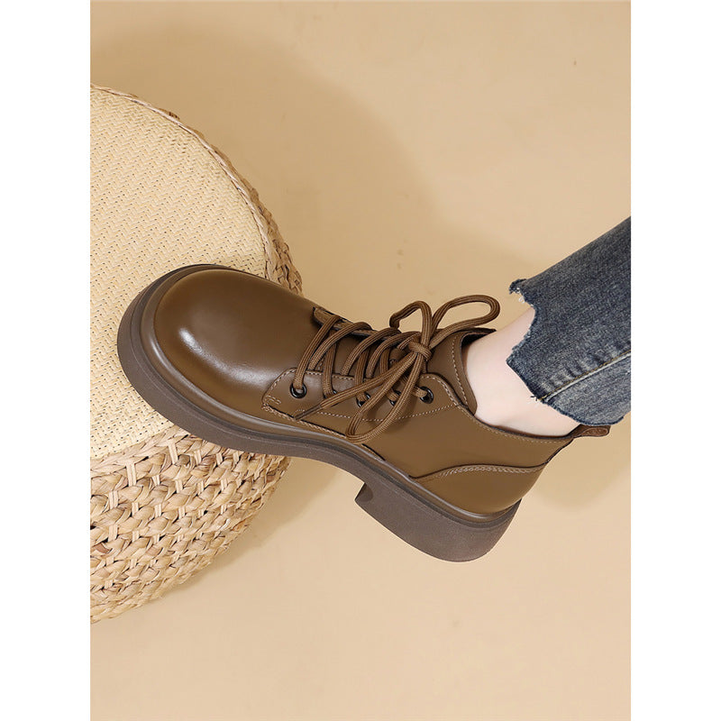Women's Genuine Platform Martin Soft Bottom British Style Fried Street Boots