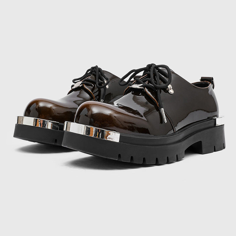Men's Fashionable High-grade Patent Niche Derby Leather Shoes