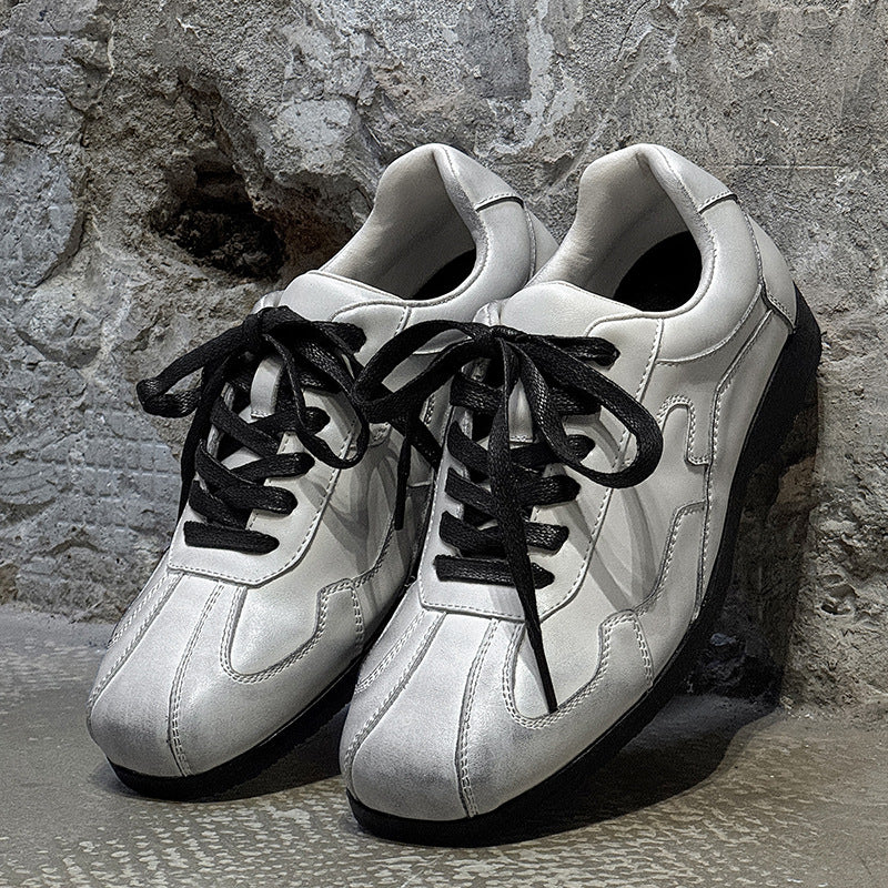Women's Classic Commute German Training Soft Bottom Comfortable Lace Up White Men's Board Shoes
