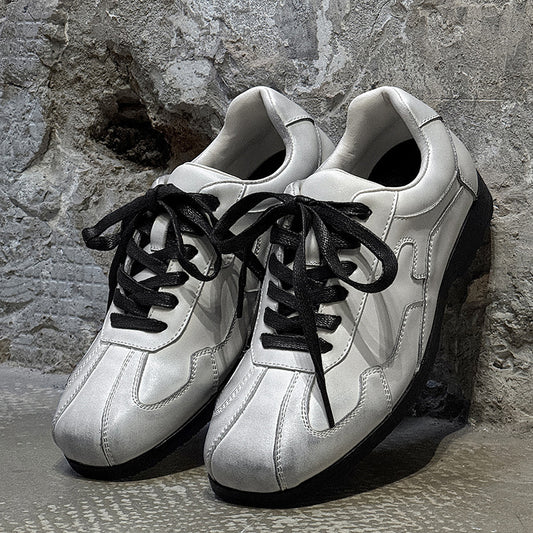 Women's Classic Commute German Training Soft Bottom Comfortable Lace Up White Men's Board Shoes