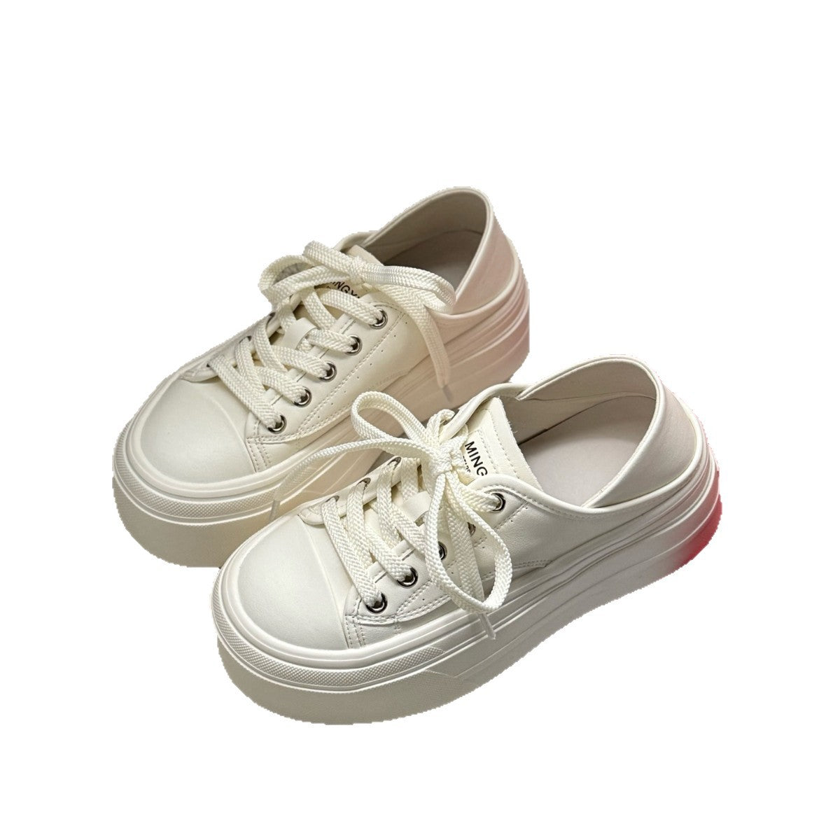 Women's White Spring Korean Style Round Toe Men's Shoes