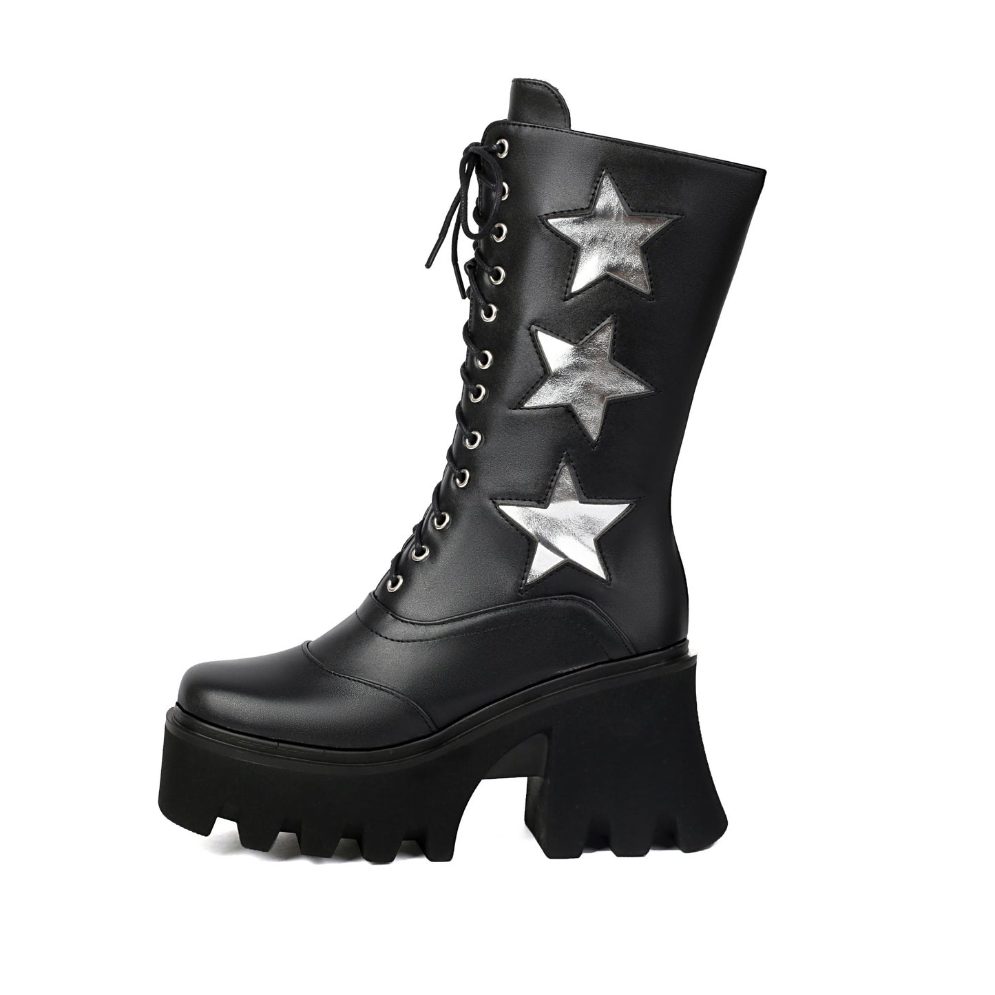 Women's Knight Plus Size Punk Handsome Platform Women's Leather Boots