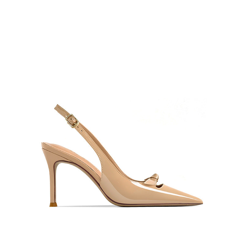 Women's Toe Stiletto Graceful Bow Pointed Back High Heeled Sandals