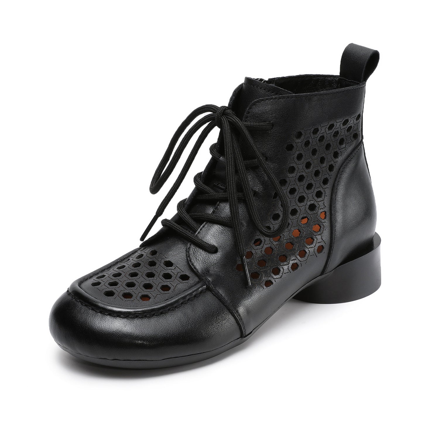 Women's Retro Authentic Hollow Out Martin Top Layer Cattlehide Fashion Women's Leather Boots