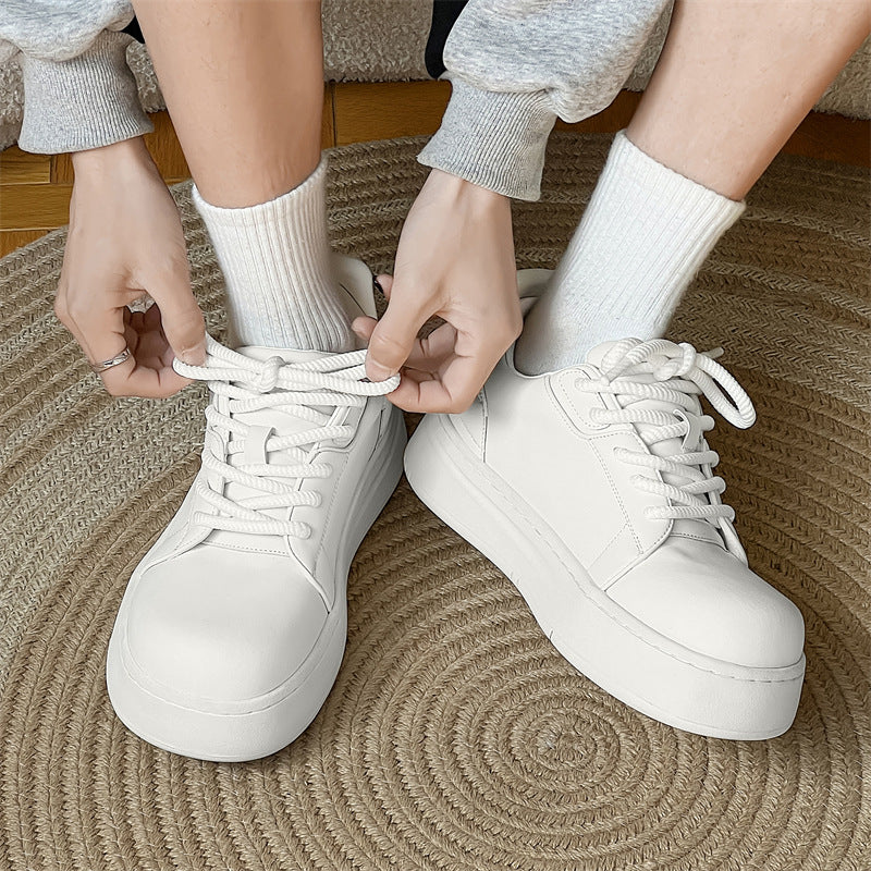 Men's Niche Solid Color Platform Big Toe Sneakers