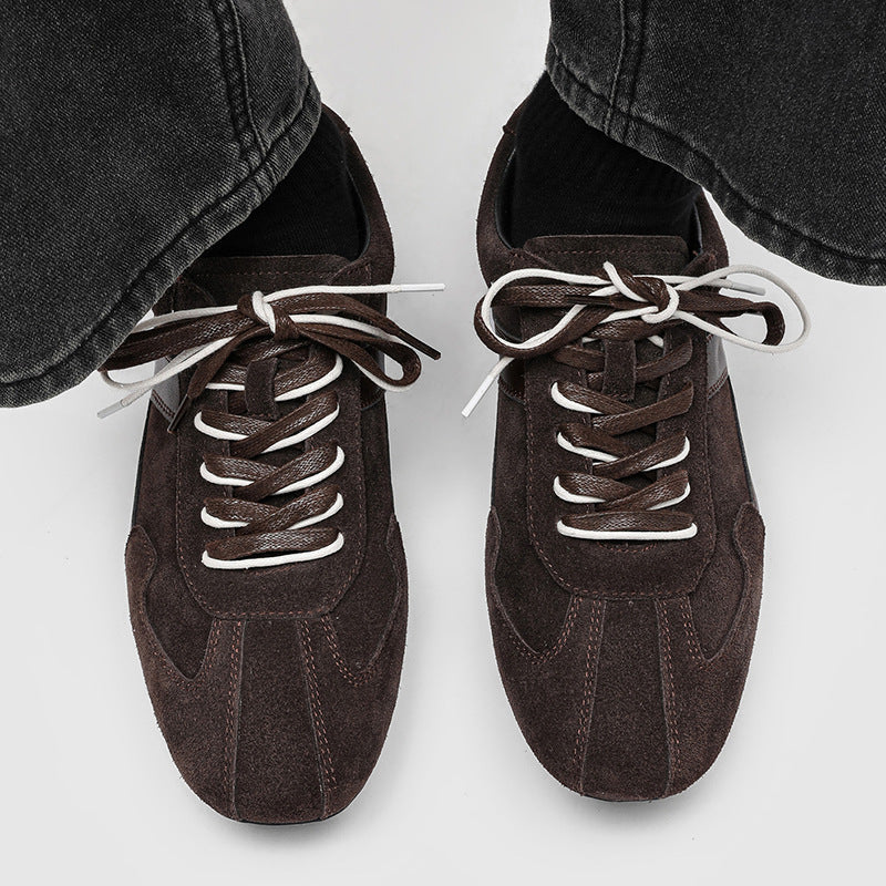 Men's Brown German Training Commuter British Style Men's Board Shoes