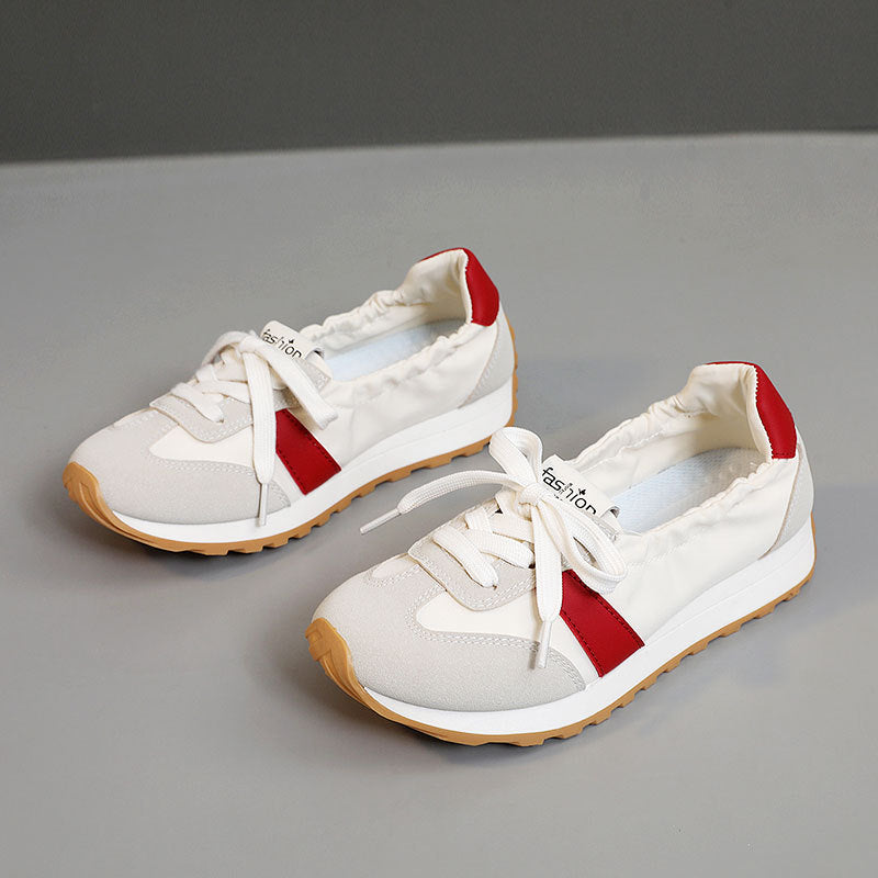 Women's White Platform Increased Round Toe Korean Casual Shoes