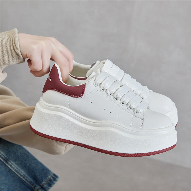 Spring Thick Bottom White Female Small Height Increasing Women's Casual Shoes