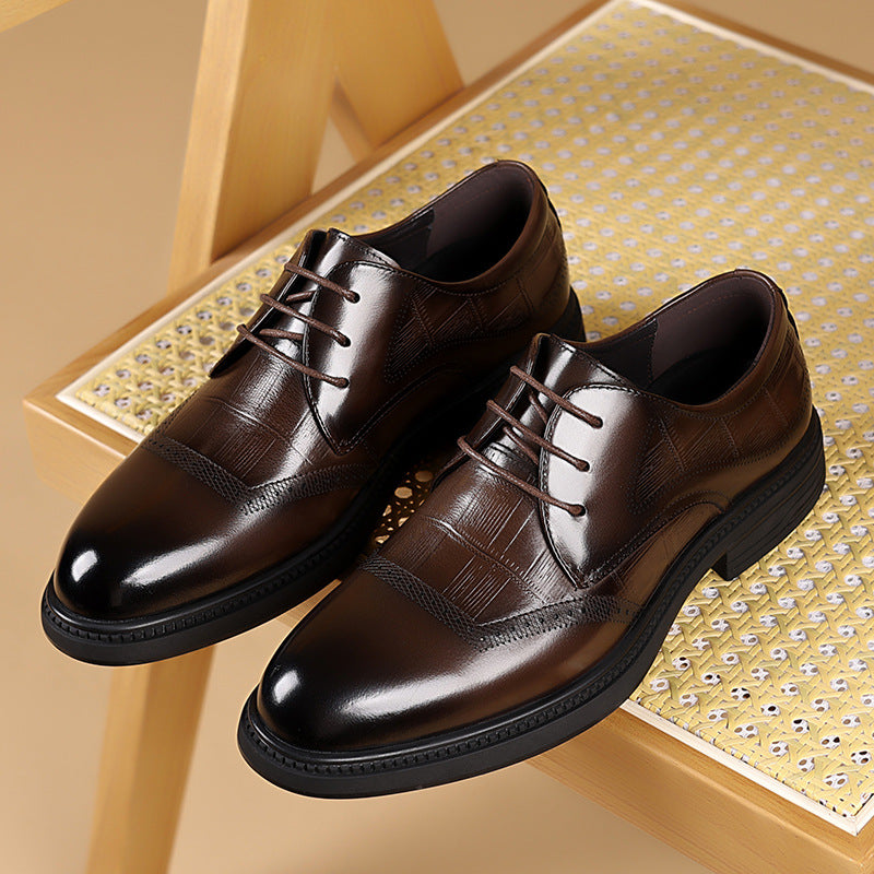 Men's First Layer Cowhide Formal Wear Genuine Men's Business Leather Shoes