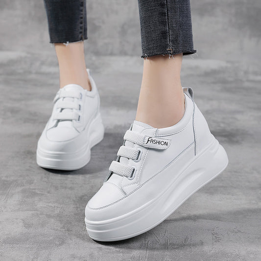 Women's White Campus Height Increasing Black Small Casual Shoes