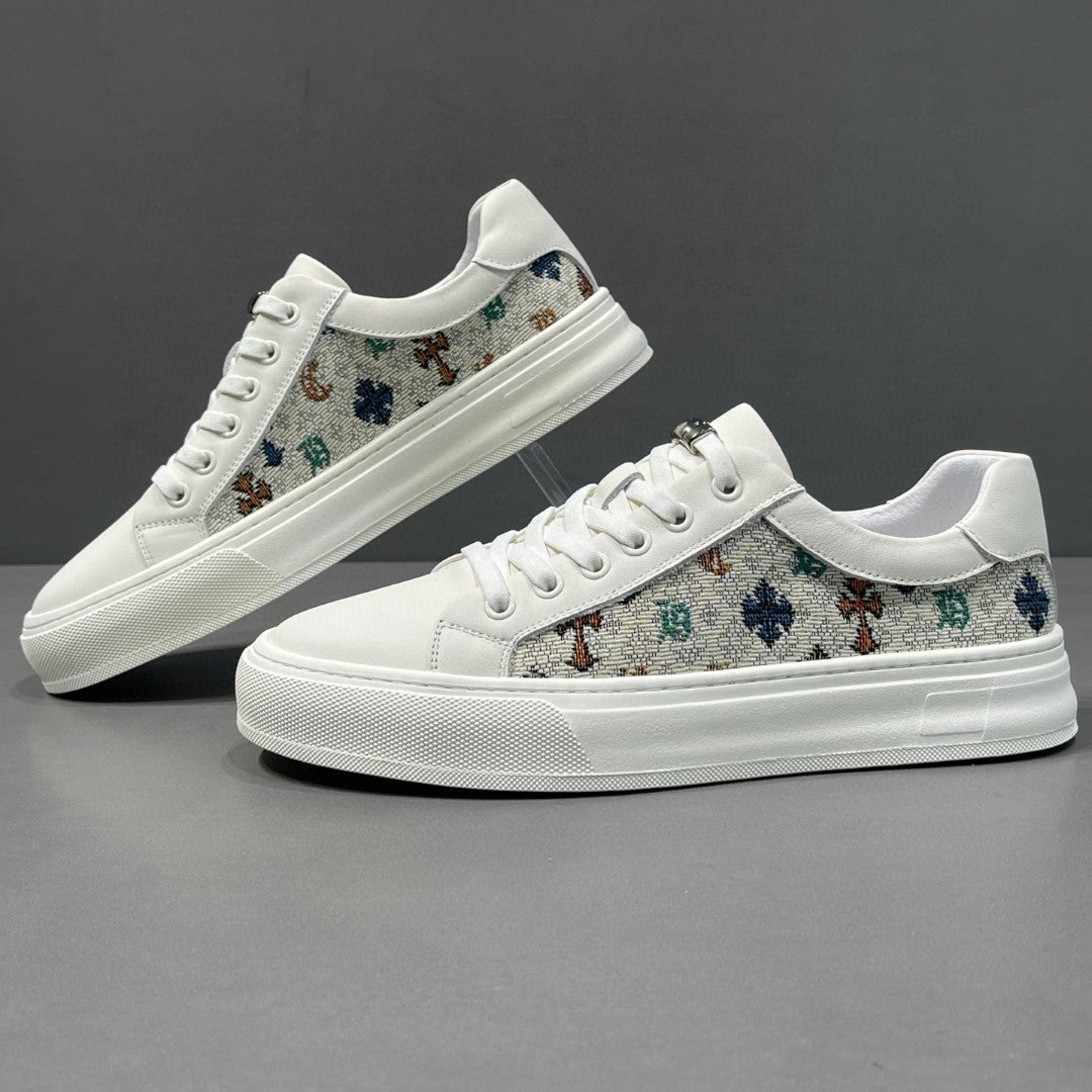 Men's Summer Low-cut Genuine Trendy White Breathable Men's Board Shoes