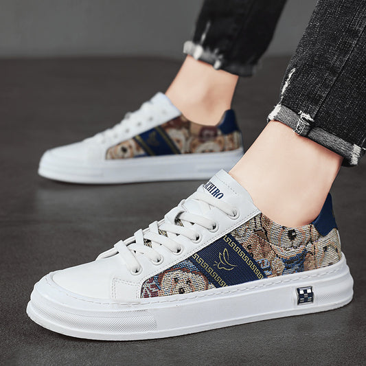 Men's Spring White Fashion Genuine Trendy Board Men's Shoes
