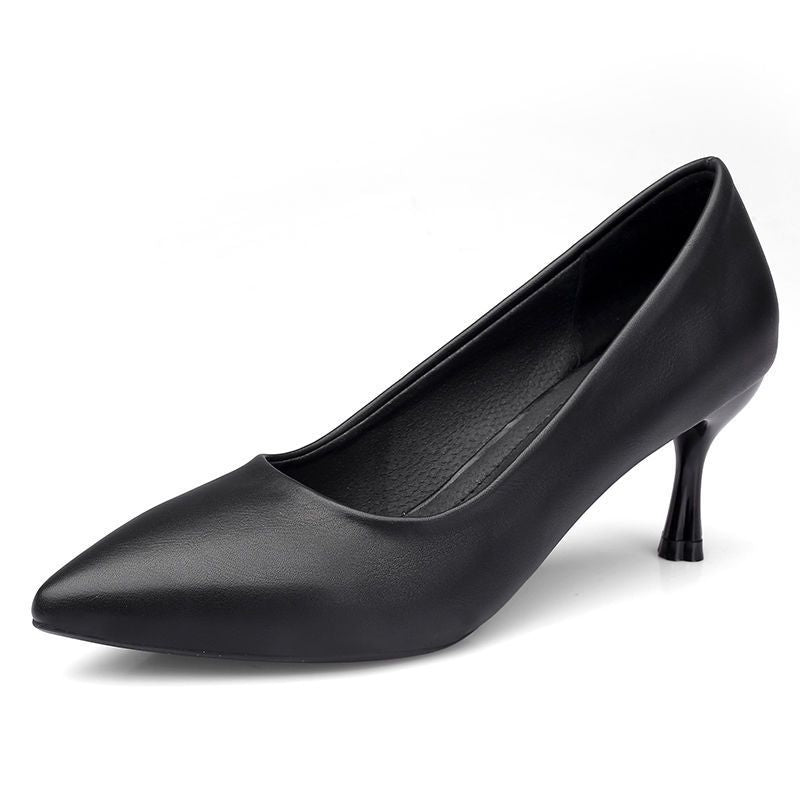Women's High Black Professional Round Toe Stewardess Interview Formal Wear Women's Fashion Shoes