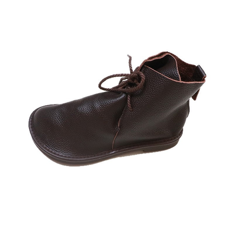 Women's Martin Outdoor Classic Style Round Toe British Women's Leather Boots
