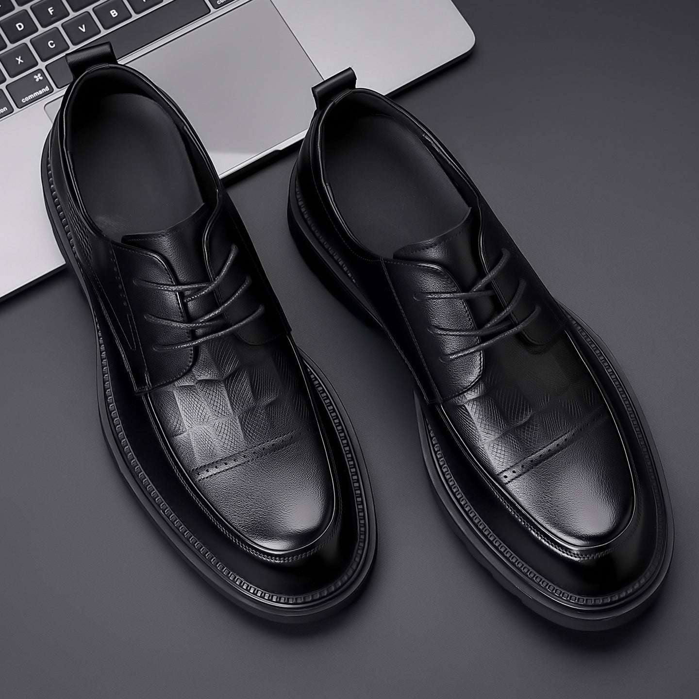 Men's Spring High-grade First Layer Cowhide Commuter Platform Men's Shoes