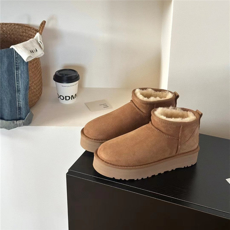 Face Short Platform Muffin Mini Small Women's Snow Boots