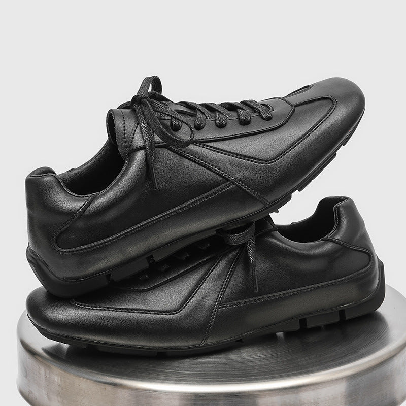 Retro Distressed German Training Leisure Platform Men's Casual Leather Shoes