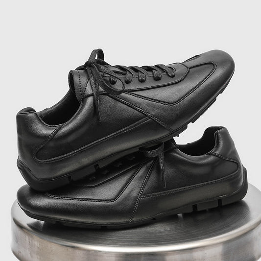 Retro Distressed German Training Leisure Platform Men's Casual Leather Shoes