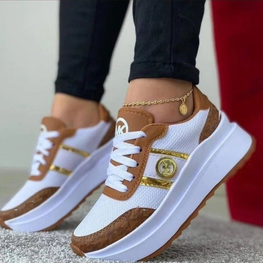 Women's Platform Plus Size Color Matching Sports Sneakers