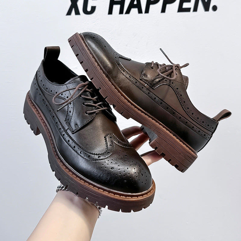 Versatile Men's Summer British Style Brogue Men's Business Leather Shoes