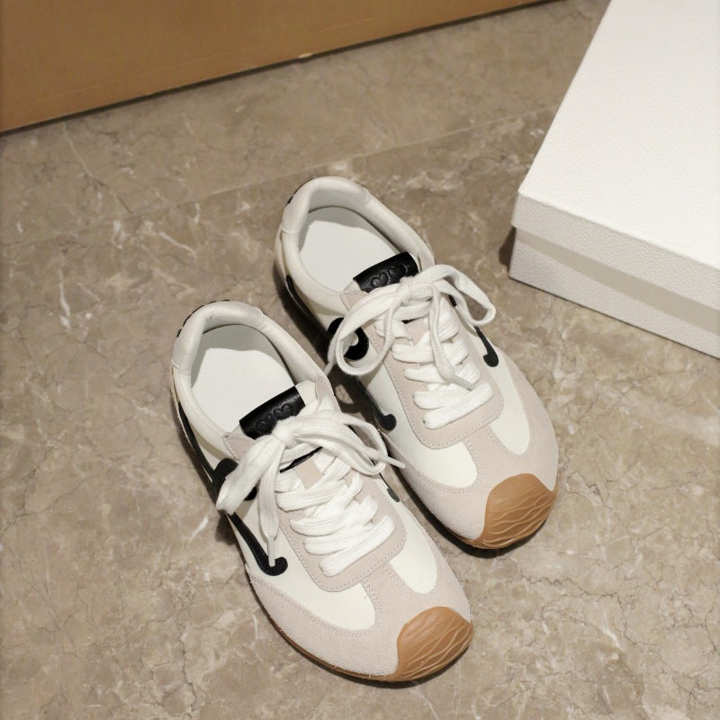 Women's Retro German Training Head Tilt Color Matching Sports Sneakers