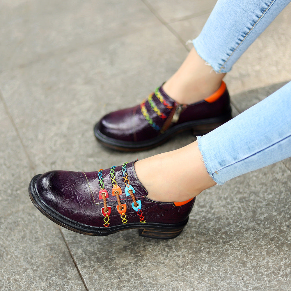 Women's Colorful Ropes Rainbow Color Ethnic Print Women's Shoes