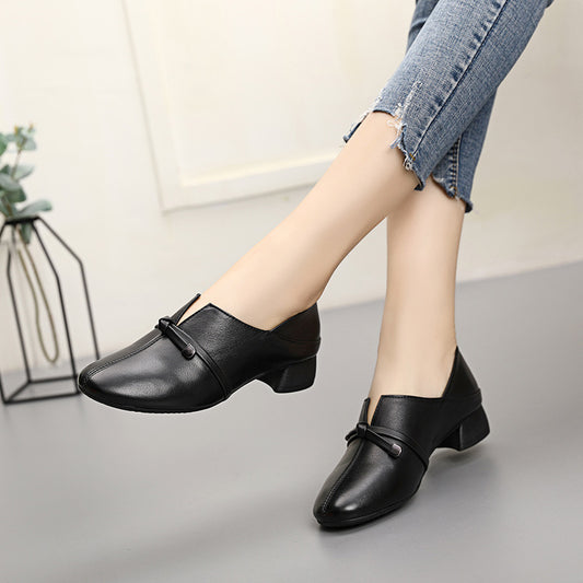 Women's Comfortable Breathable One Pedal Mom Genuine Chunky Men's Shoes