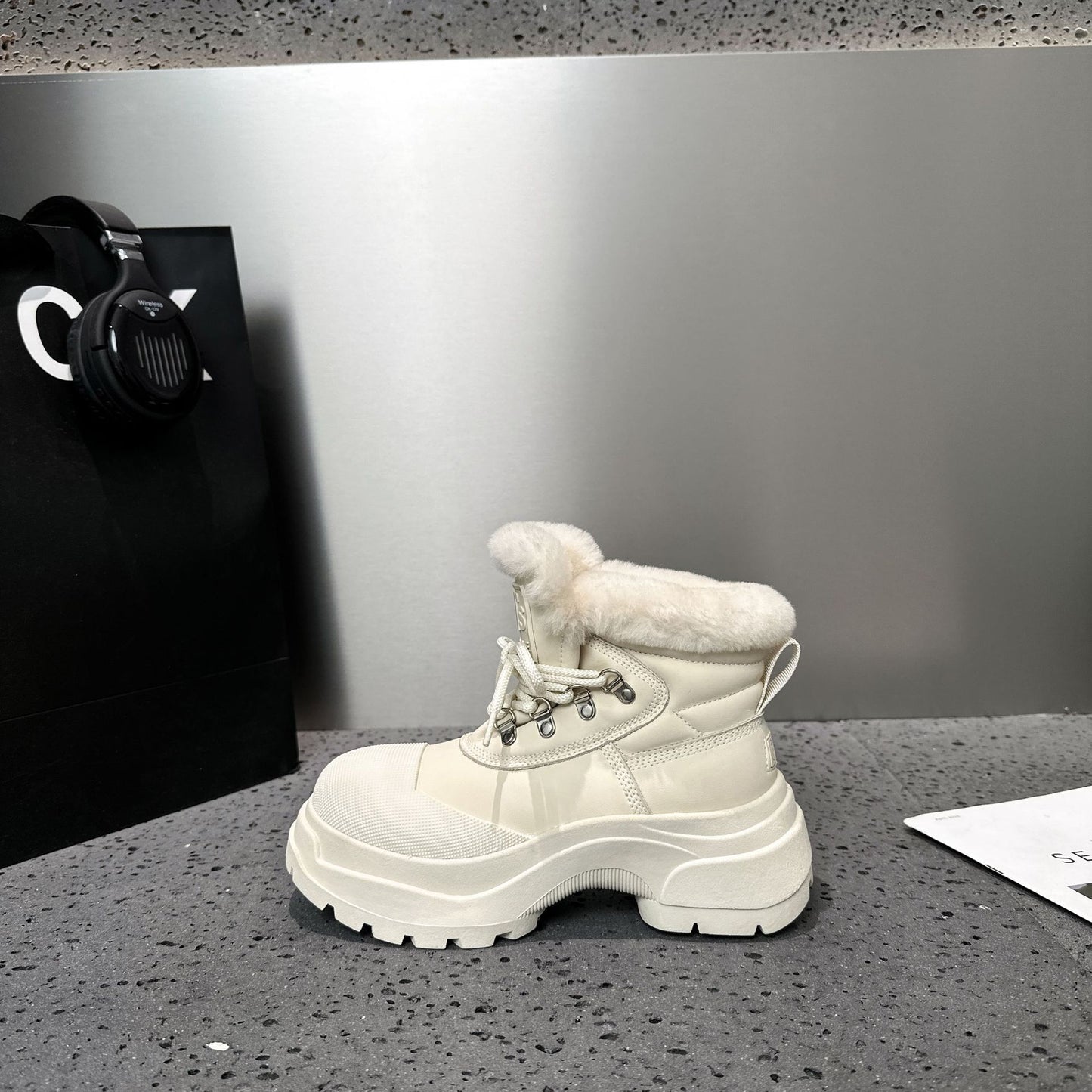 Female Winter Outdoor Genuine Plus Veet Snow Boots