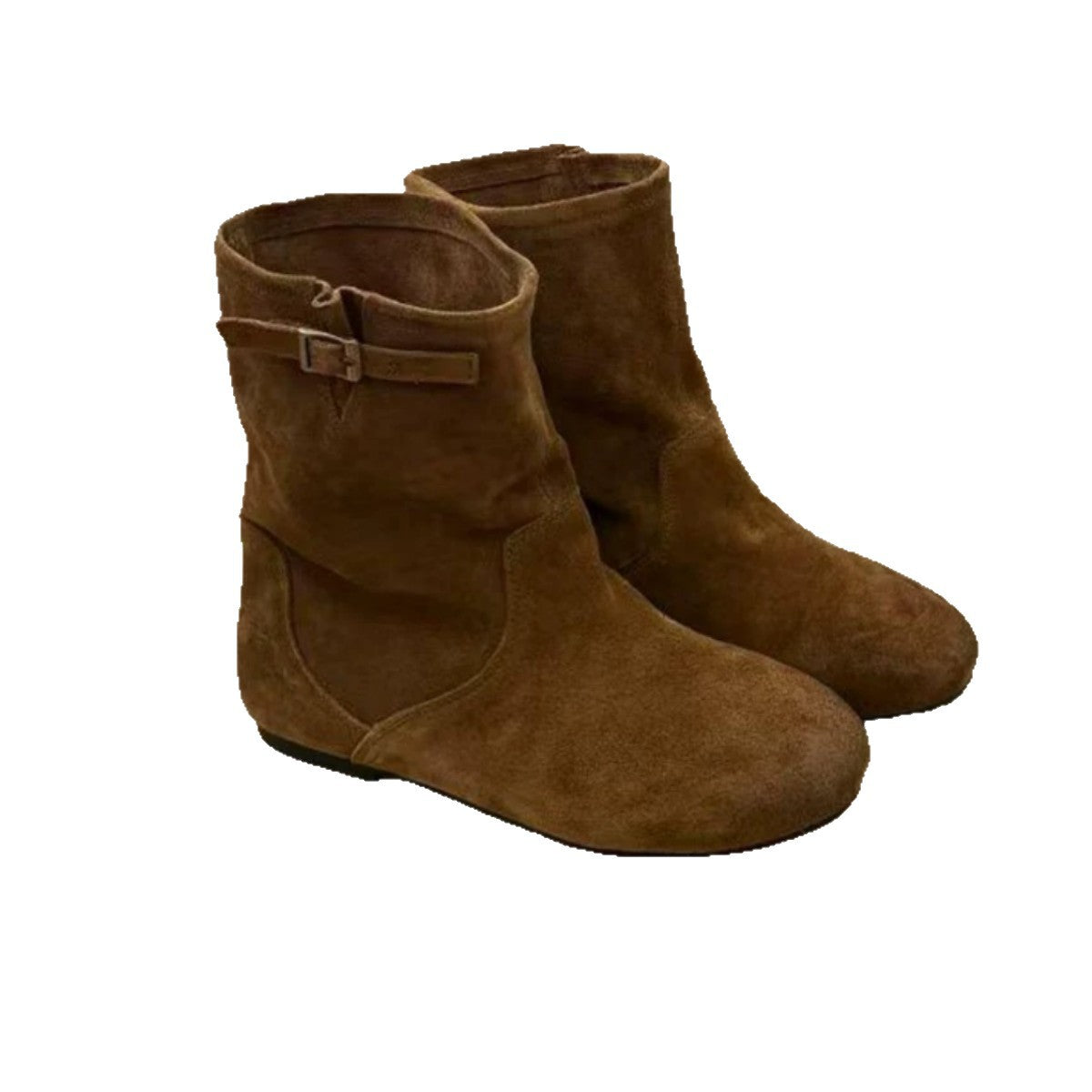 Women's Version Suede Round Toe Height Increasing Insole Western Boots