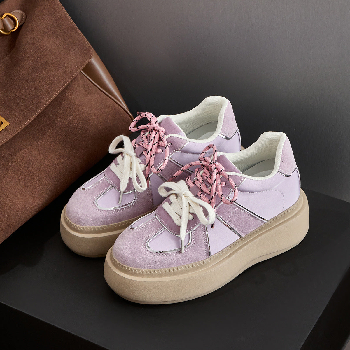 Women's German Training Yellow Platform Muffin Double Shoelace Leisure Women's Sports Shoes
